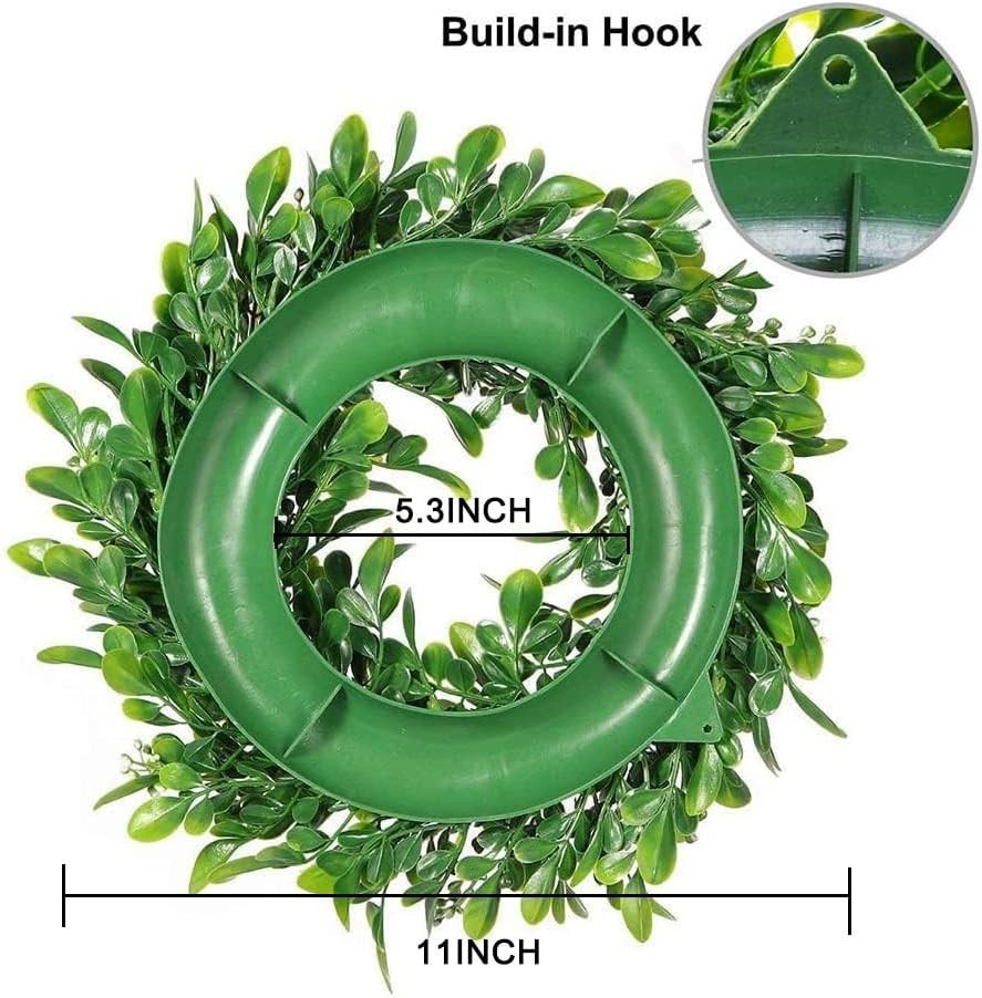 Realistic 11-Inch Artificial Wreath Set with White Flowers – 2 for All Seasons