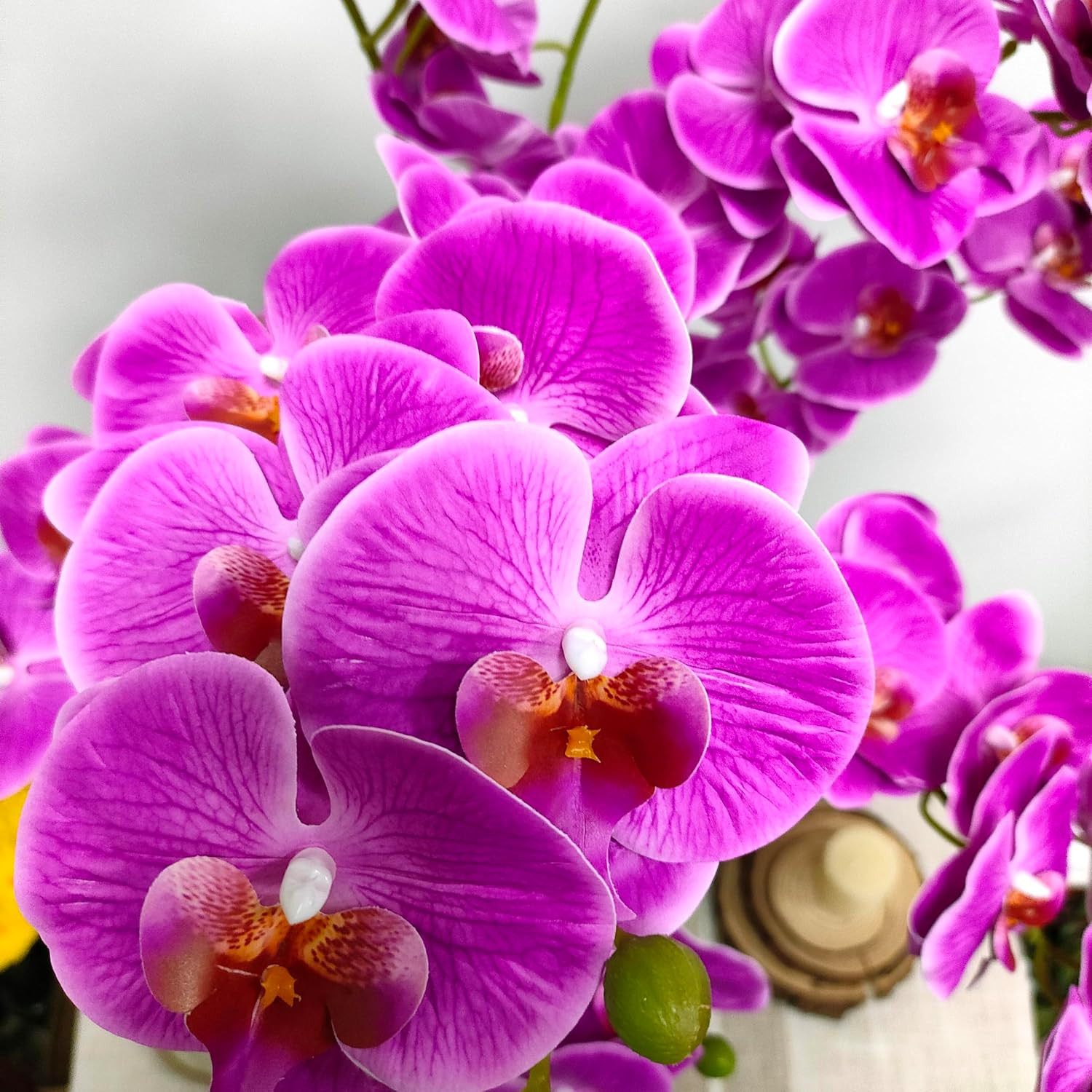 8 Pack Real Touch Purple Orchid Stems – 32” Faux Silk Flowers for Decor