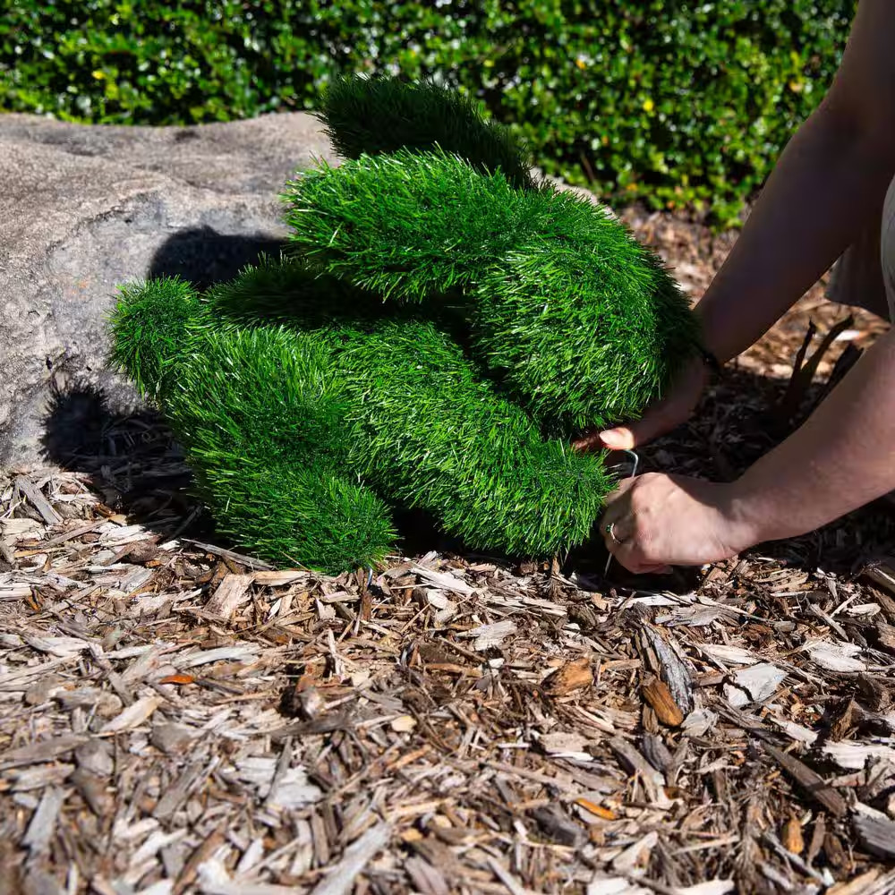14In. UV Resistant Artificial Grass Garden Plush Topiary Bunny Rabbit (Indoor/Ou