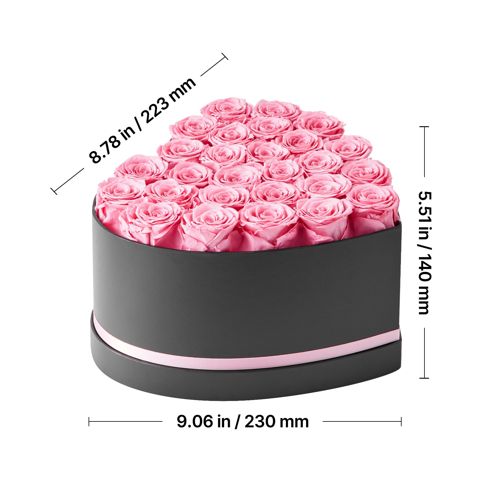 Uimoso 27 Preserved Roses in Heart-Shaped Box – Eternal Pink Flower Bouquet
