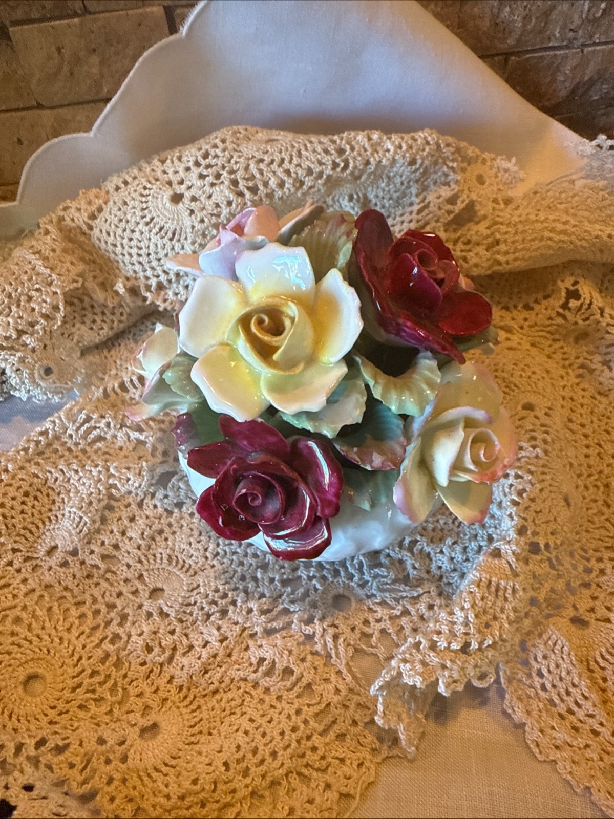 Vintage Aynsley England Fine Bone China Flowers Hand Modeled
