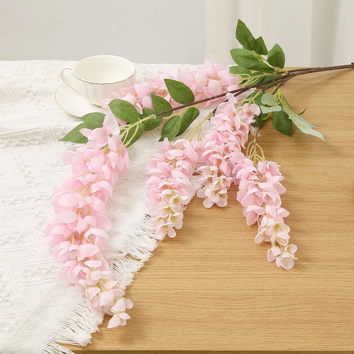 4pcs Large Size 47.2-inch Artificial Fake Wisteria Hanging Flower Garland Sil…