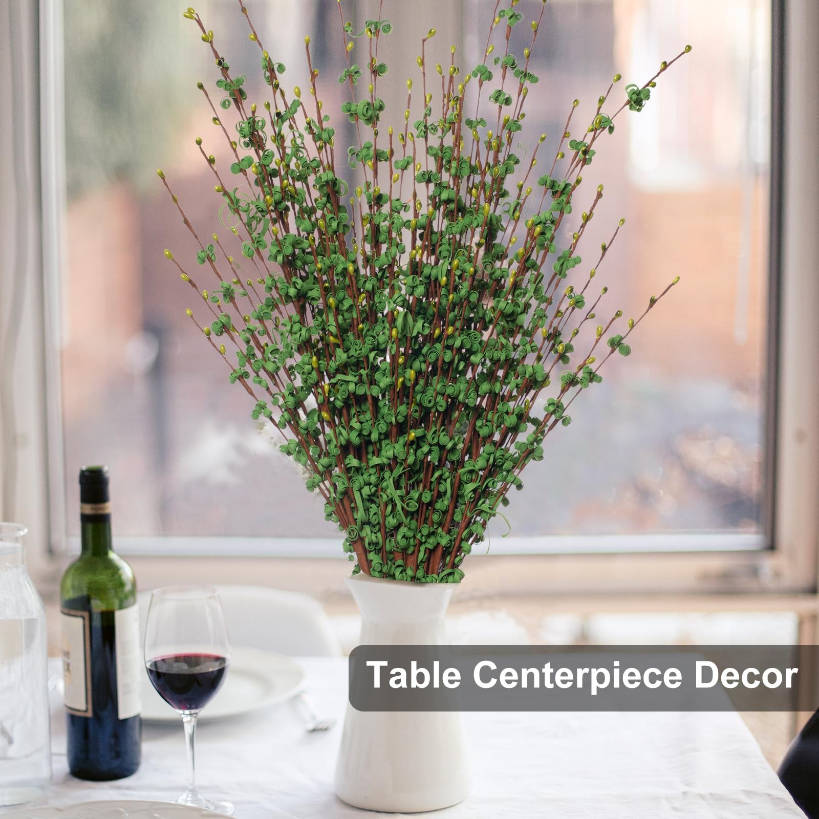 10 Pcs 29.5″ Long Jasmine Artificial Green Flowers Fake Flower Dry Branches S…