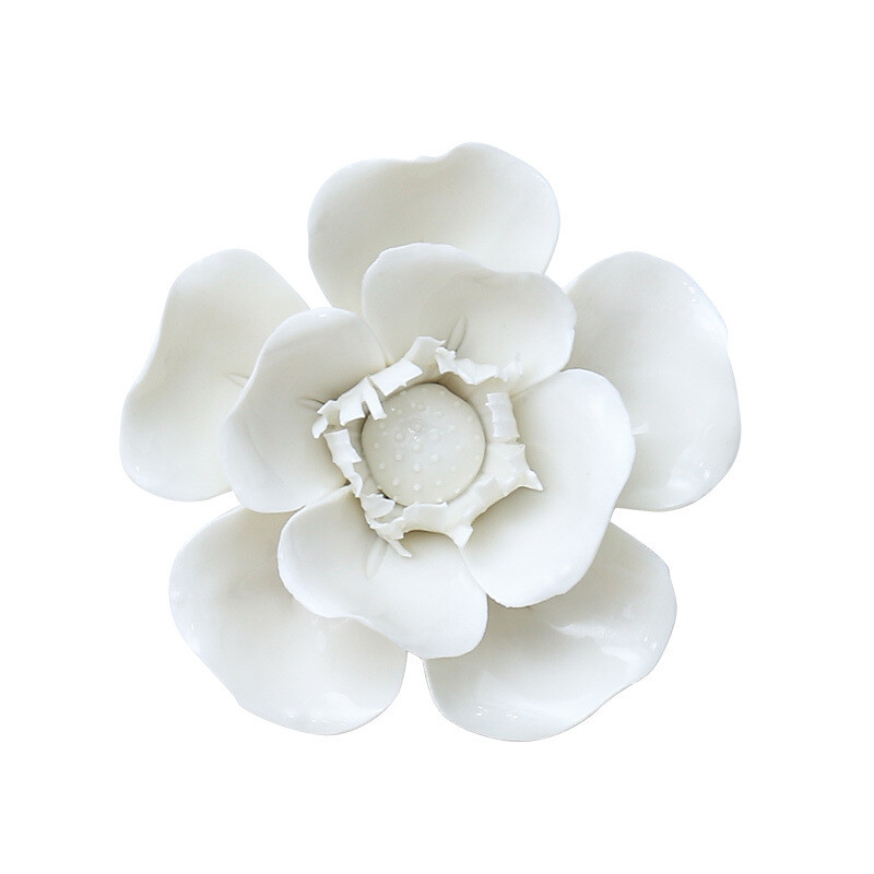 Porcelain Ceramic Flower 3D Orchid Rose Wall Decor Hangings Study Room Art Hang