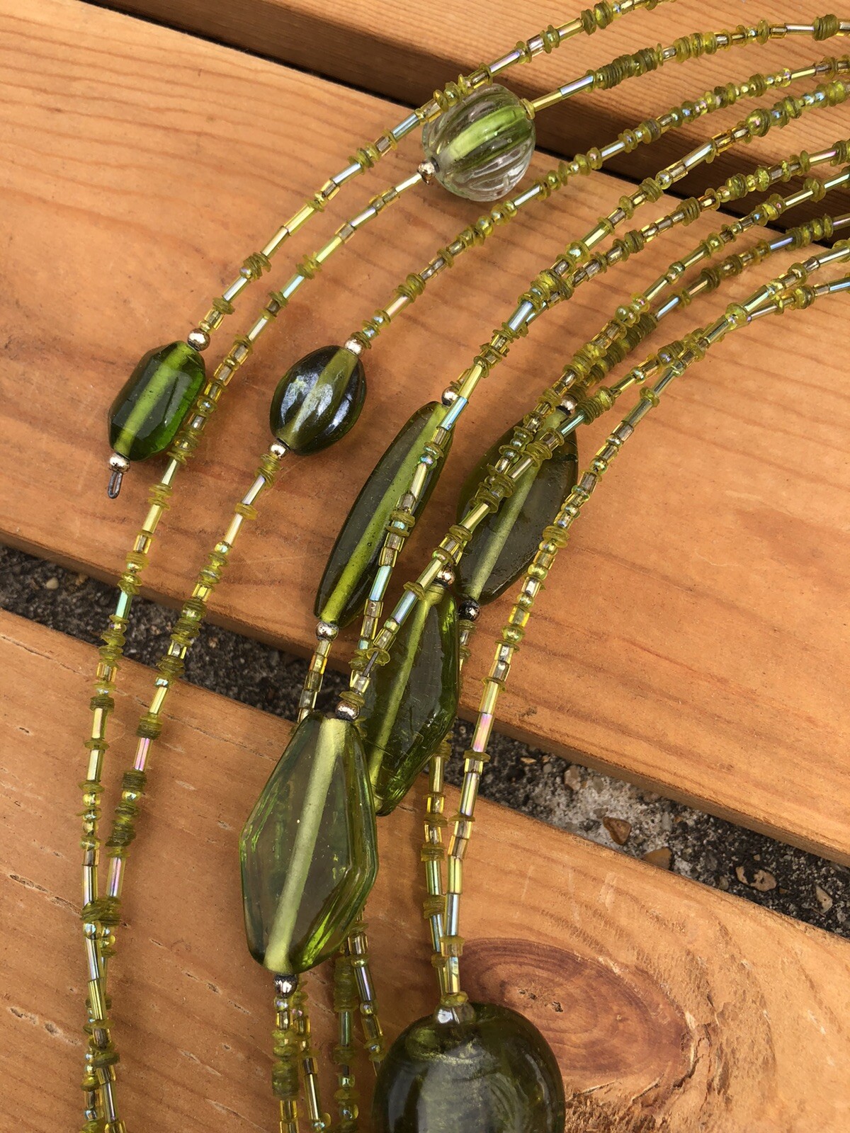 Lot Of 3 Glass Bead Floral Picks Green Christmas/Seasonal/Garland/Wreaths