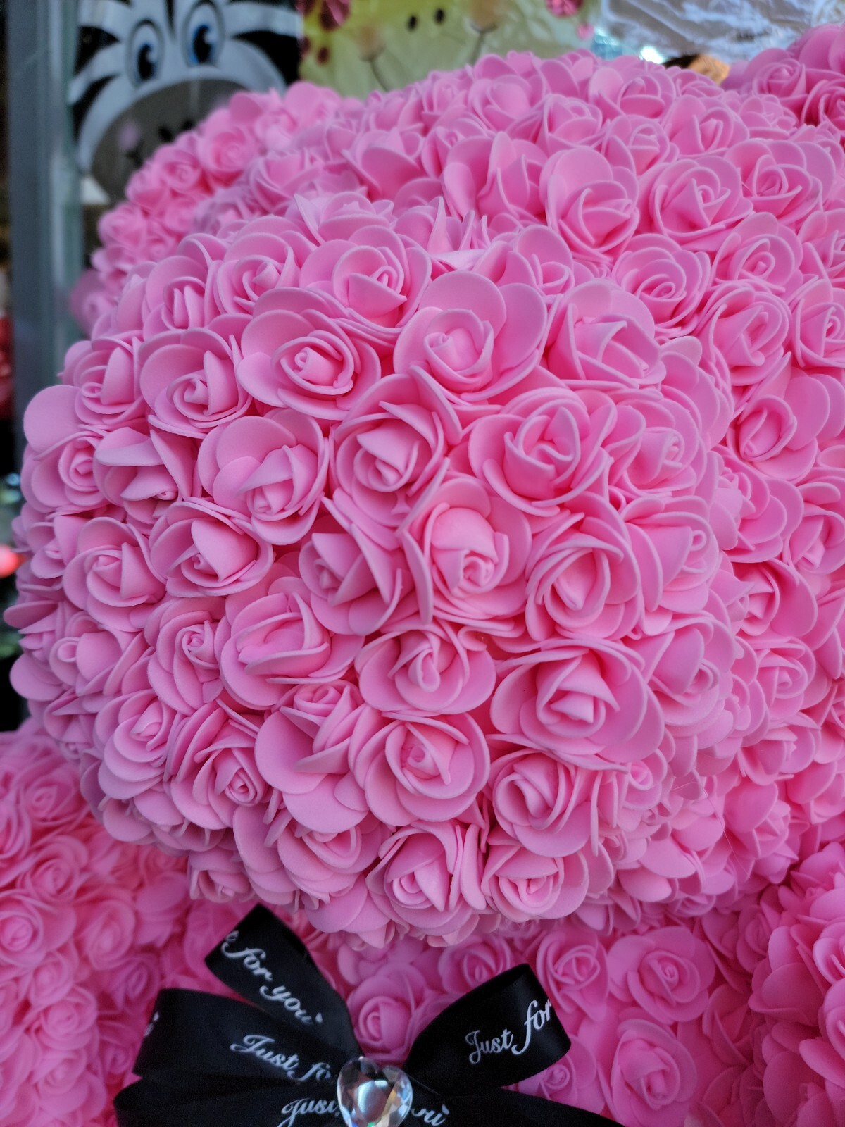 Huge Teddy Bear Rose , Pink Color , Love Forever Bear, Faux Flower 27 in 70 Cm
