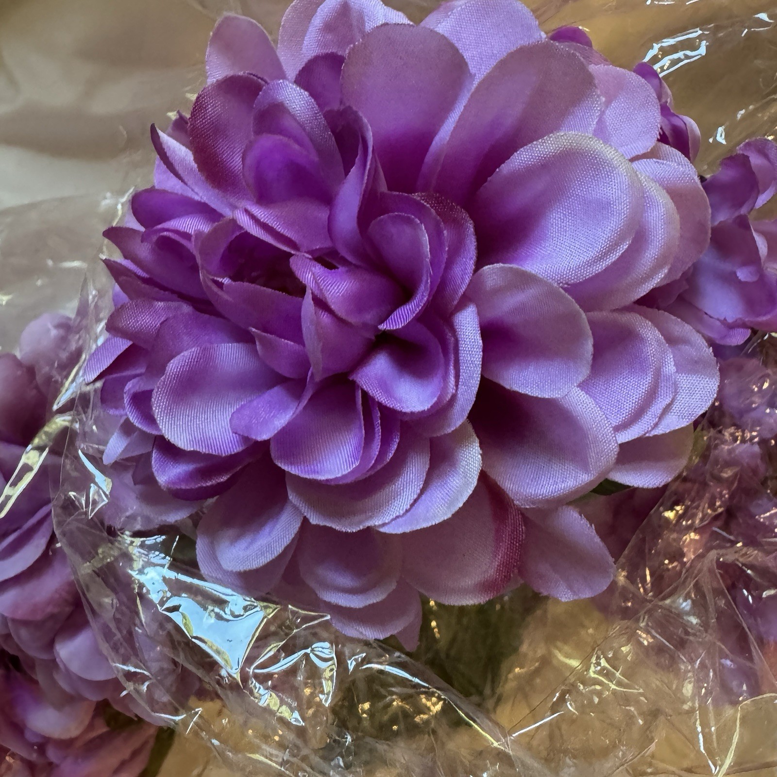 Lot of 12 Artificial Dahlia Flower Stems Pink Purple Faux Floral Picks 28” Decor