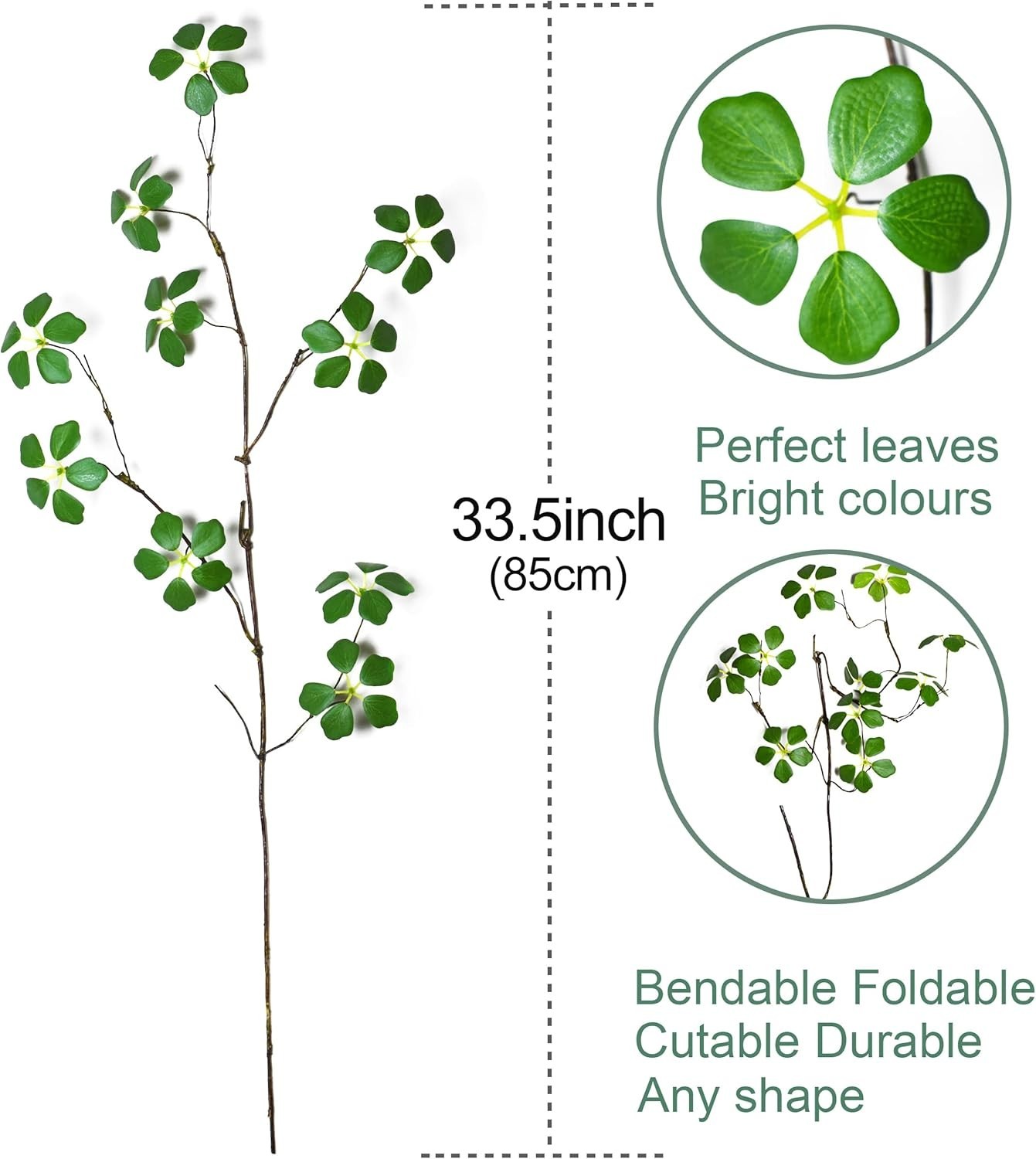 2PCS Faux Eucalyptus Stem Decoration – 33.5” Bendable Greenery for All Seasons