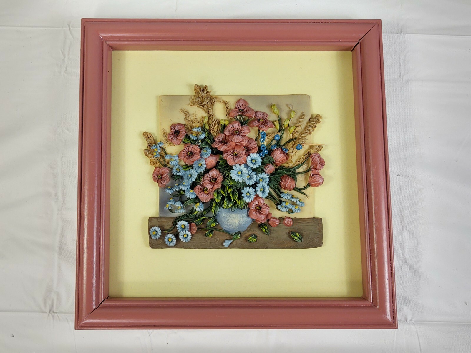 Vtg 1999 Trippie’s Lot Set 4 Framed 3D Floral Wall Hanging Art Home Office Decor