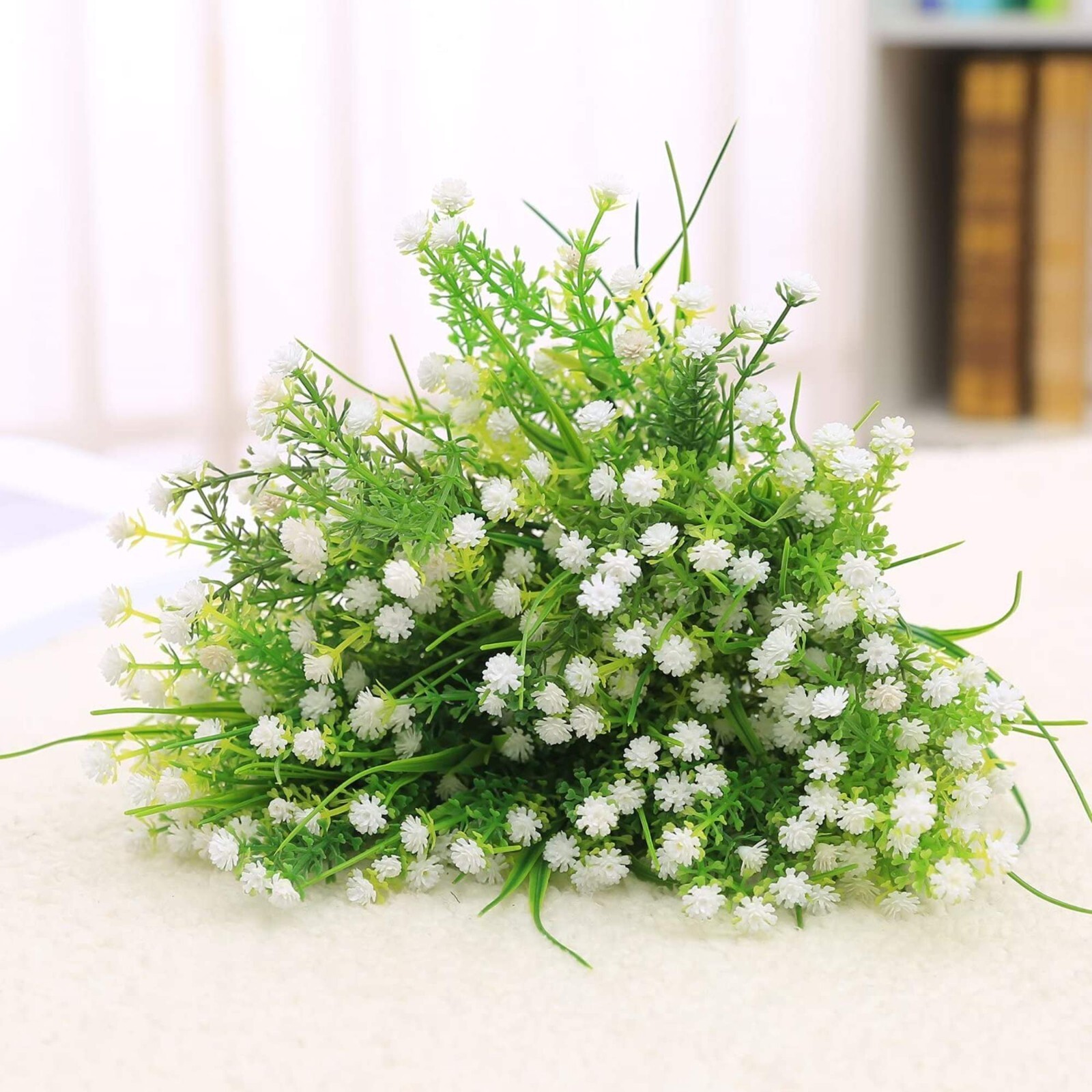 Outdoor Indoor Artificial Flowers Baby Breath Fake Flowers UV Resistant White