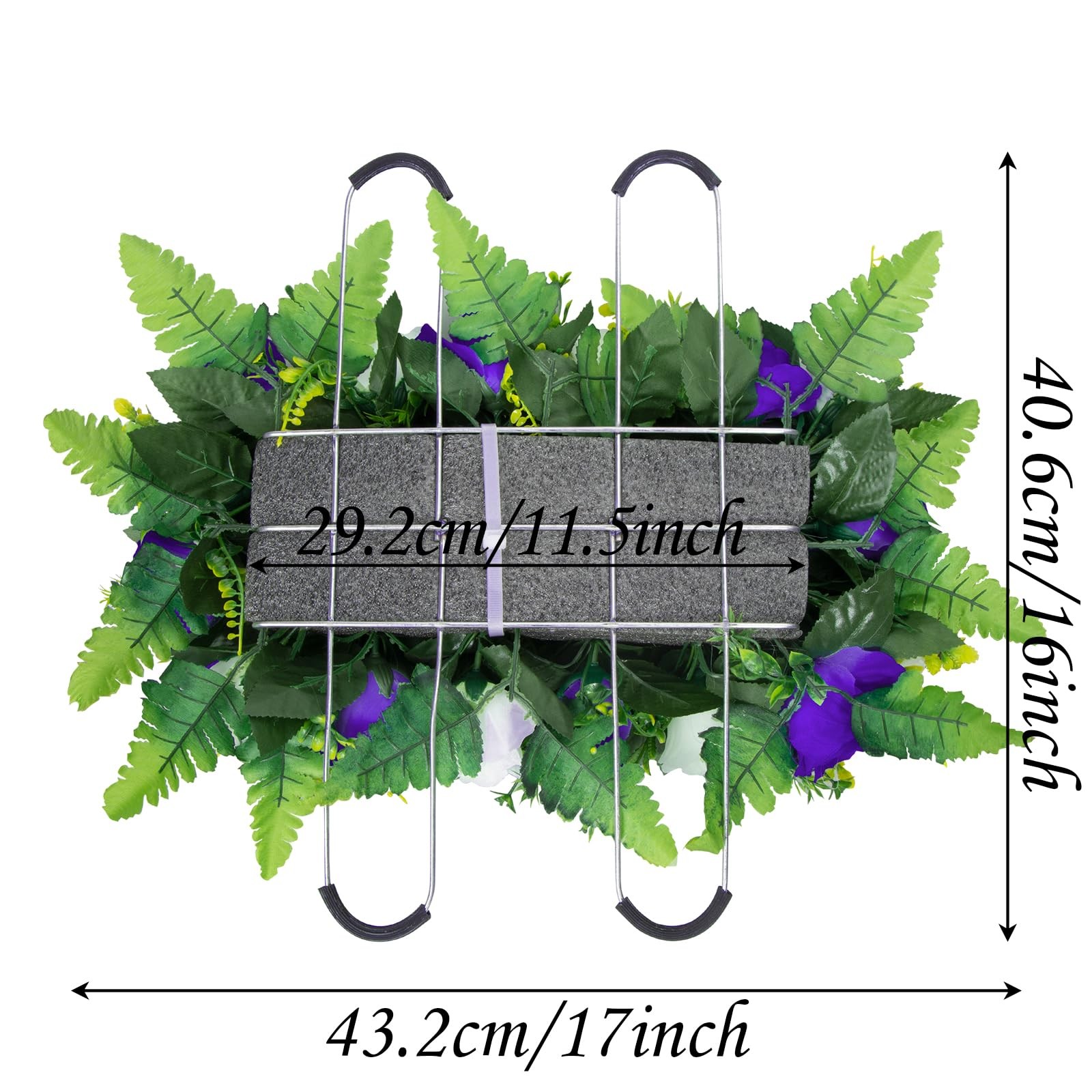 Artificial Headstone Flower Saddle, Silk Cemetery Flowers Saddles, Artificial