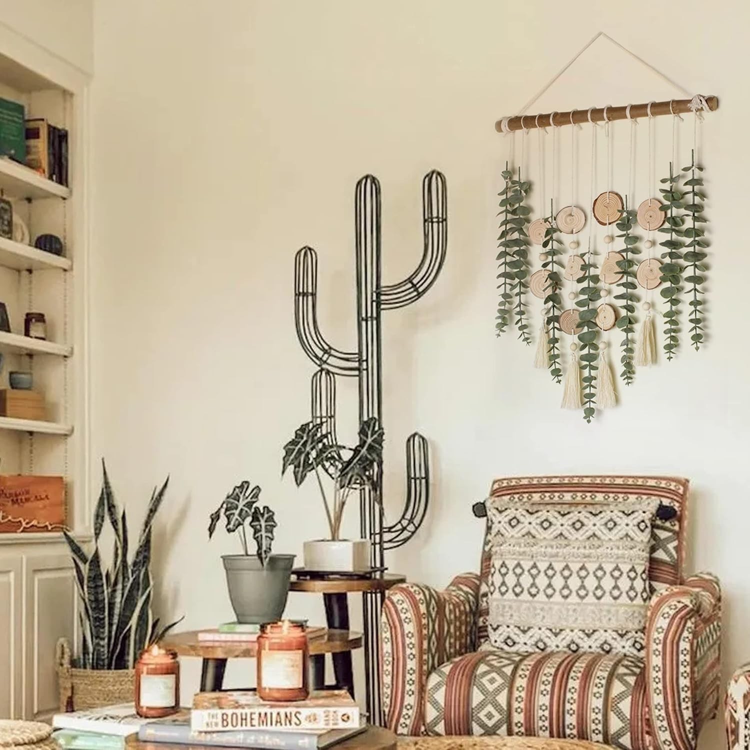 Artificial Eucalyptus Wall Decor Fake Greenery Leaves Stems Wall Hanging Plan…