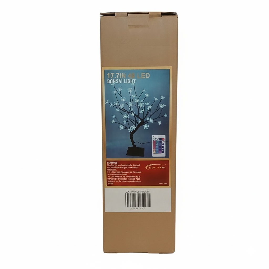 Cherry Blossom Bonsai Tree Light 17.7″ Tree Lamp with 48 LED Multicolor -Remote