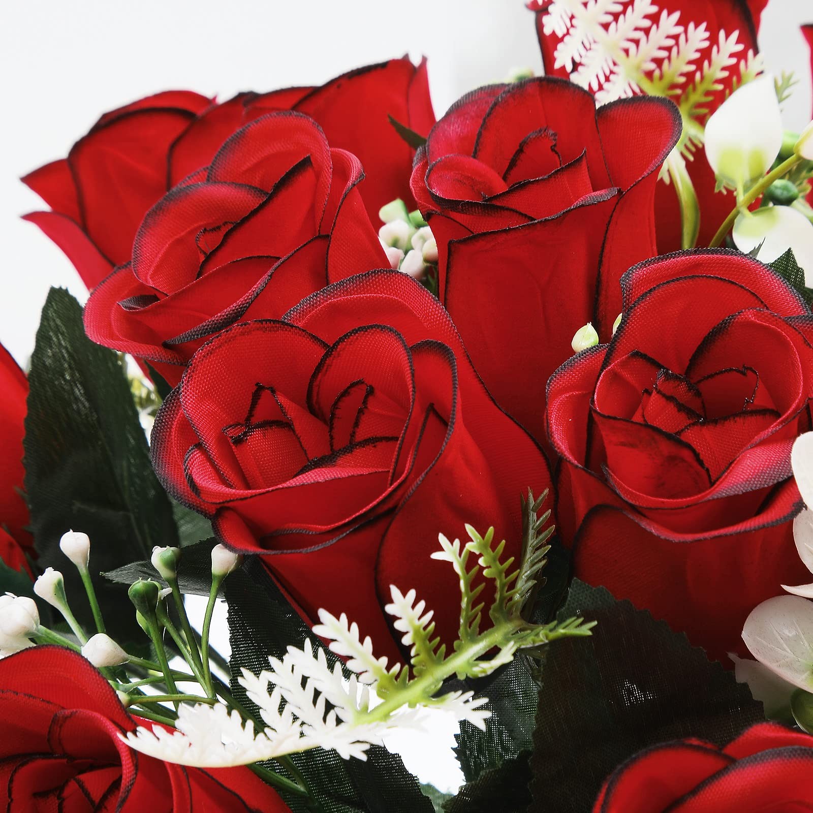 U’Artlines 2Pcs Artificial Cemetery Flowers for Grave Silk Memorial Red Rose …