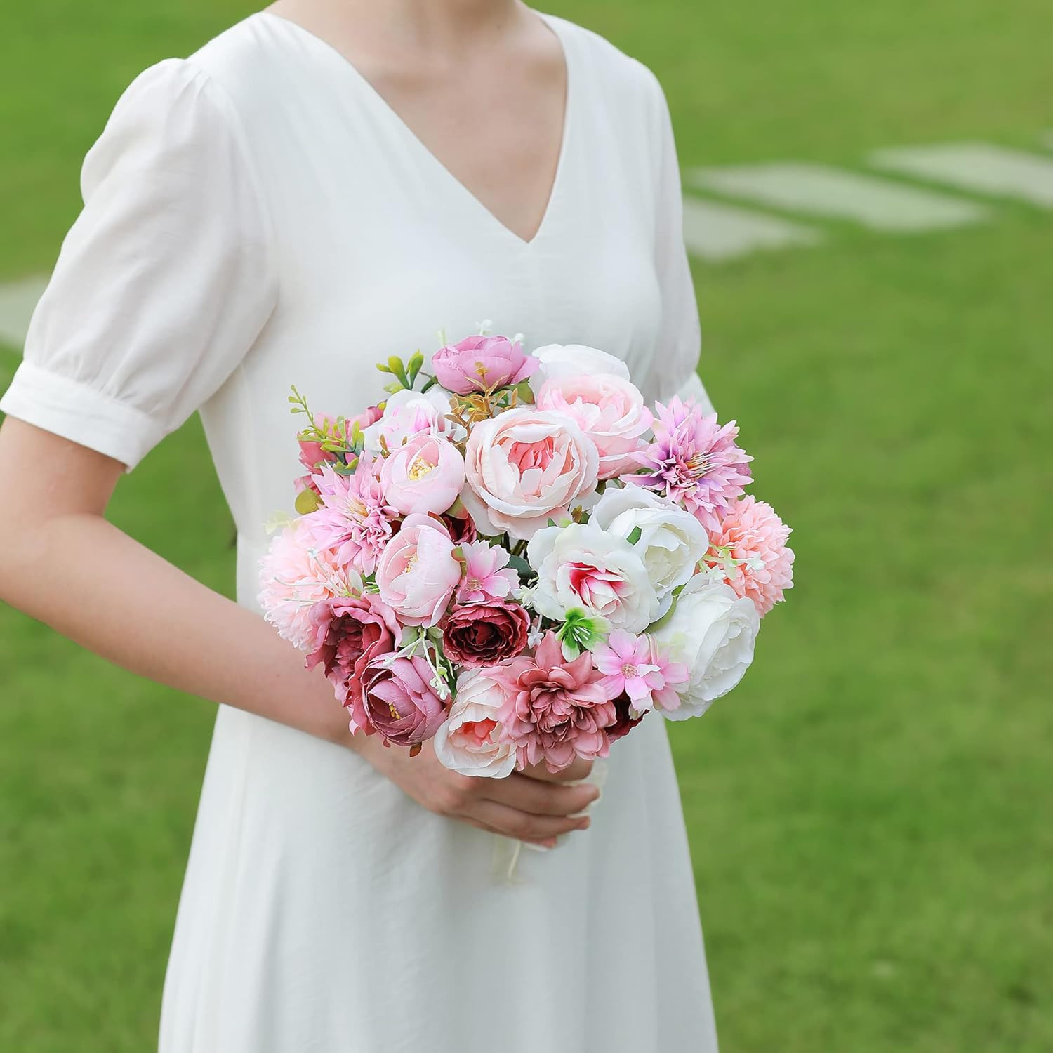 Artificial Flowers Combo, Fake Flowers for DIY Tables Centerpieces Baby Shower B