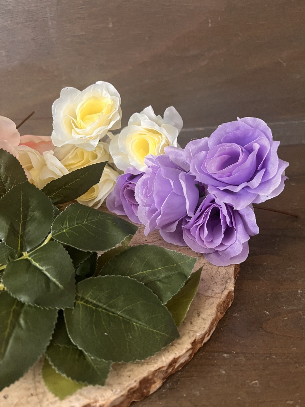 Floral Arrangement Bouquet PIECES Pink Purple White Yellow Green NEW PRETTY