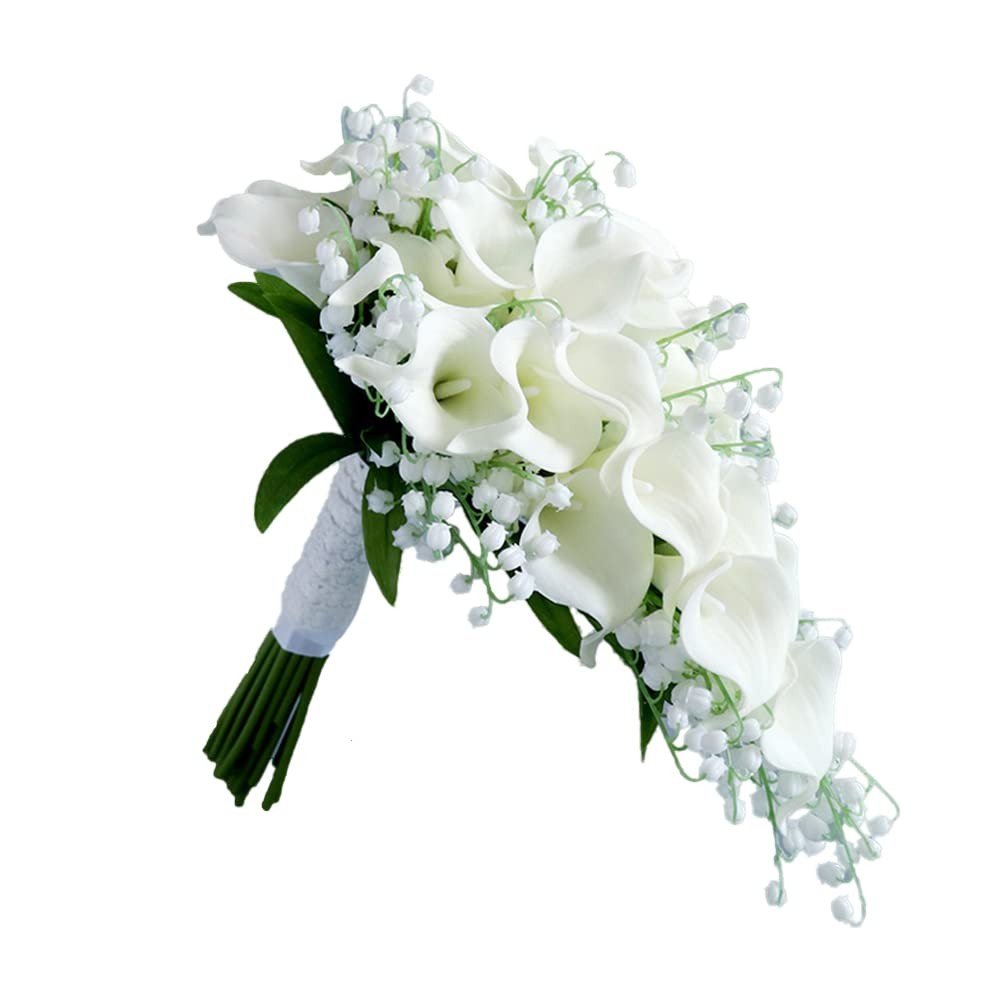 Wedding Bouquet – Bridal & Bridesmaid Artificial Calla Lily Bouquets, Water D…