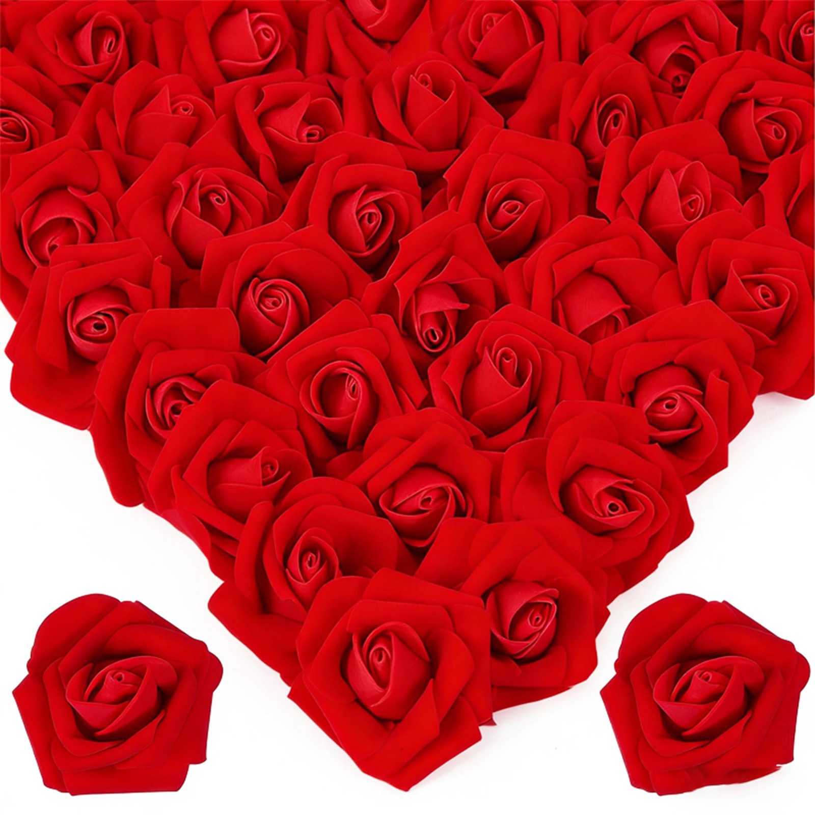 Realistic Black Artificial Rose Flower Heads Foam Fake Wedding Decor 100 PCS