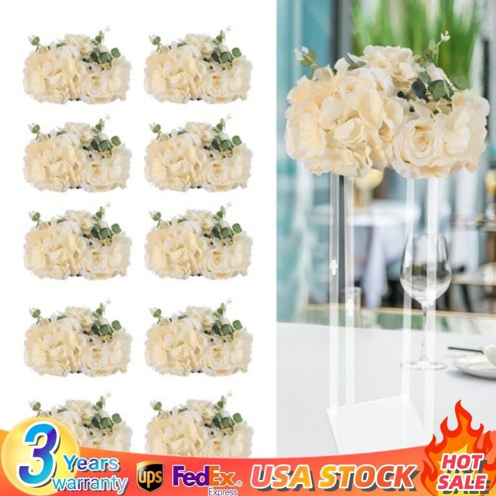 Flower Ball Centerpieces for Table 10 Pcs Fake Plastic Rose Centerpiece Flowers