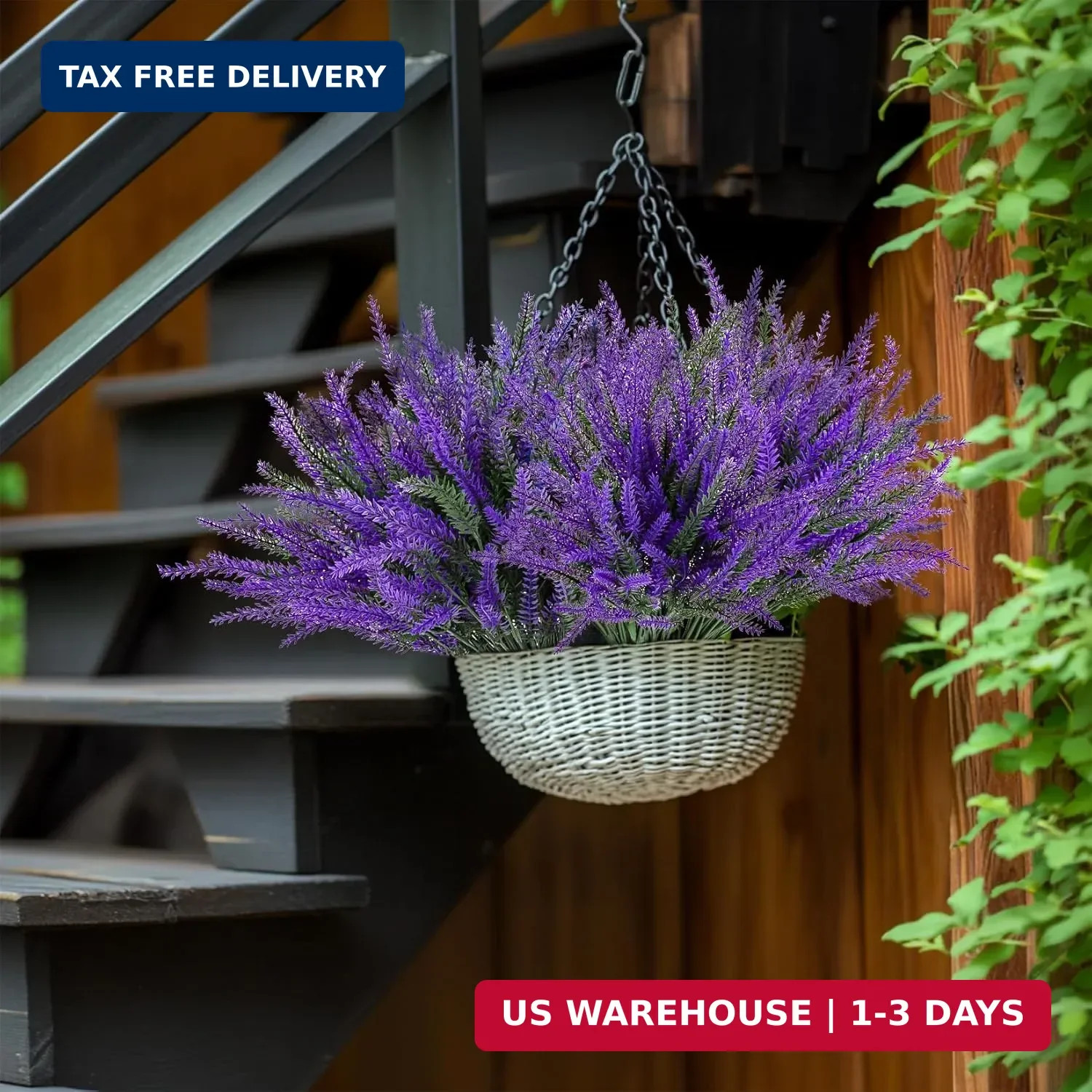 Artificial Lavender Flowers – 8 Pcs Faux Lavender Plant Artificial Fake