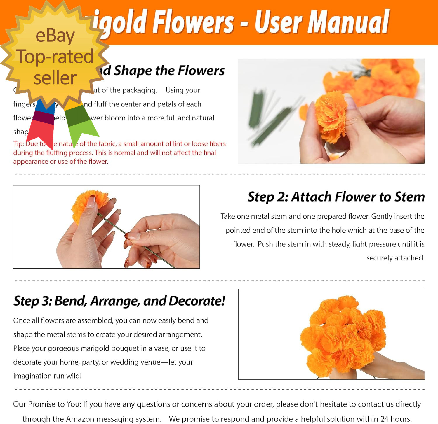 80 Pcs Artificial Marigold Flowers 2″ Silk Marigold Flower Heads with Stems