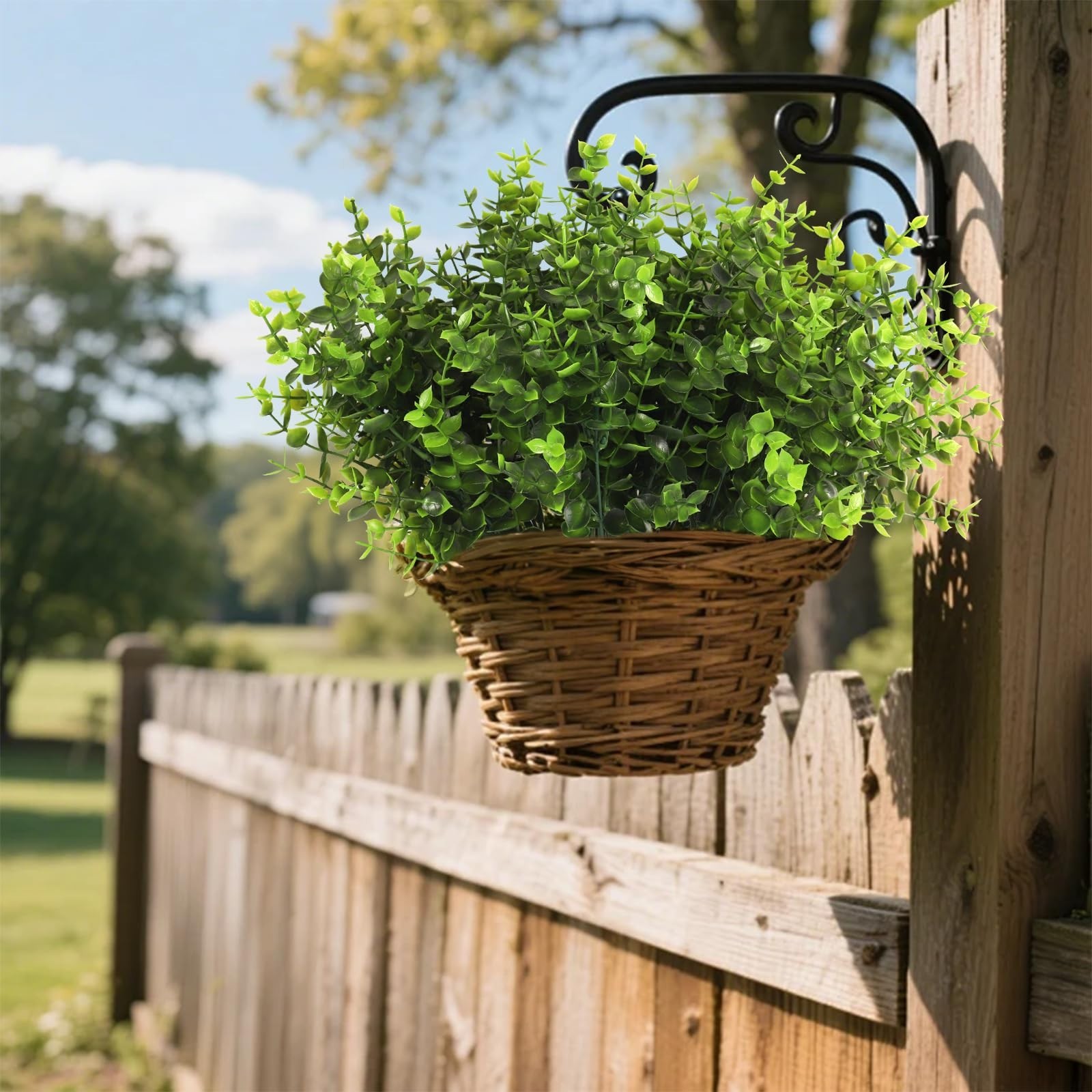 12 Large Artificial Boxwood Stems – Faux Greenery for Home, Garden, Wedding Deco