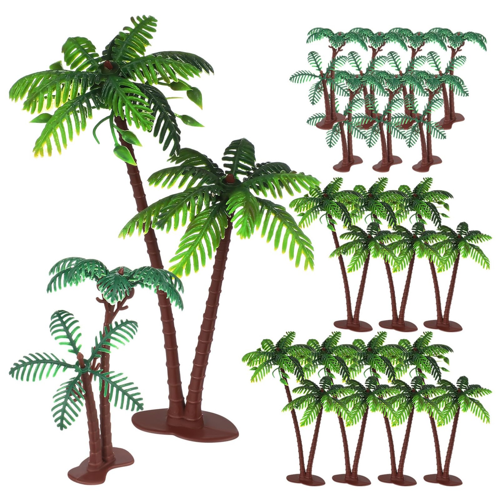 Decoración de palmeras, miniárboles tropicales de plástico para tartas