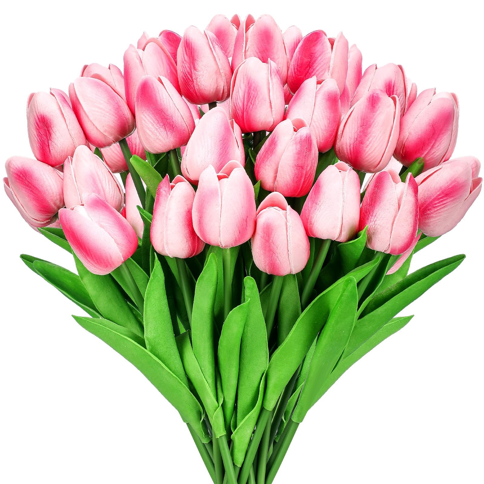 30 PCS Tulips Artificial Bouquet Faux Flowers Rose Red Real Touch Wedding