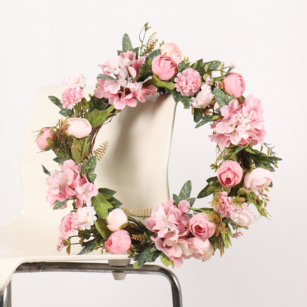Home Decoration Door Spring Summer Garden Wreath 40cm 16″ Artificial Rose Wreath