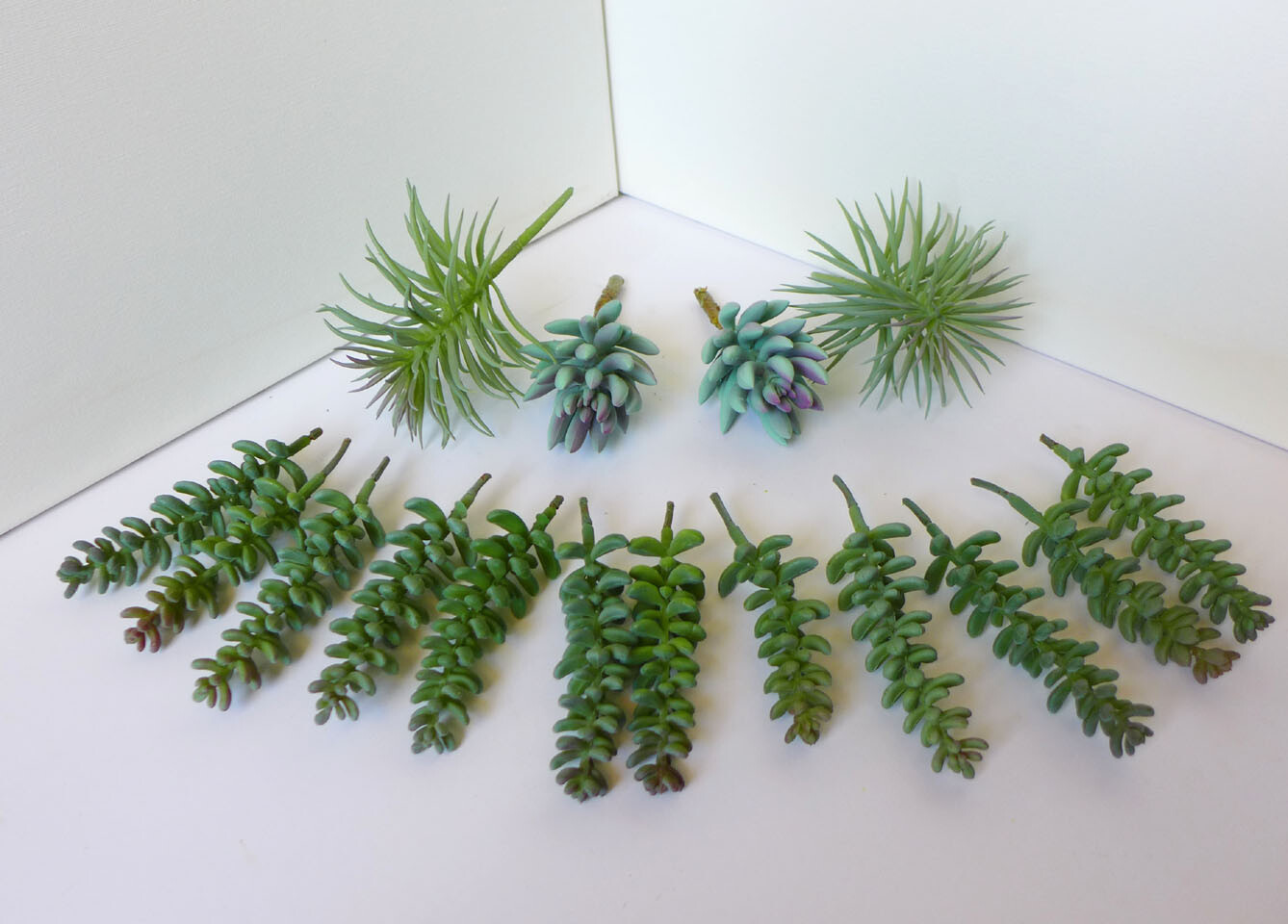 16 Pcs Artificial Plants Mini Succulents Gray Yacon Grass (#12)