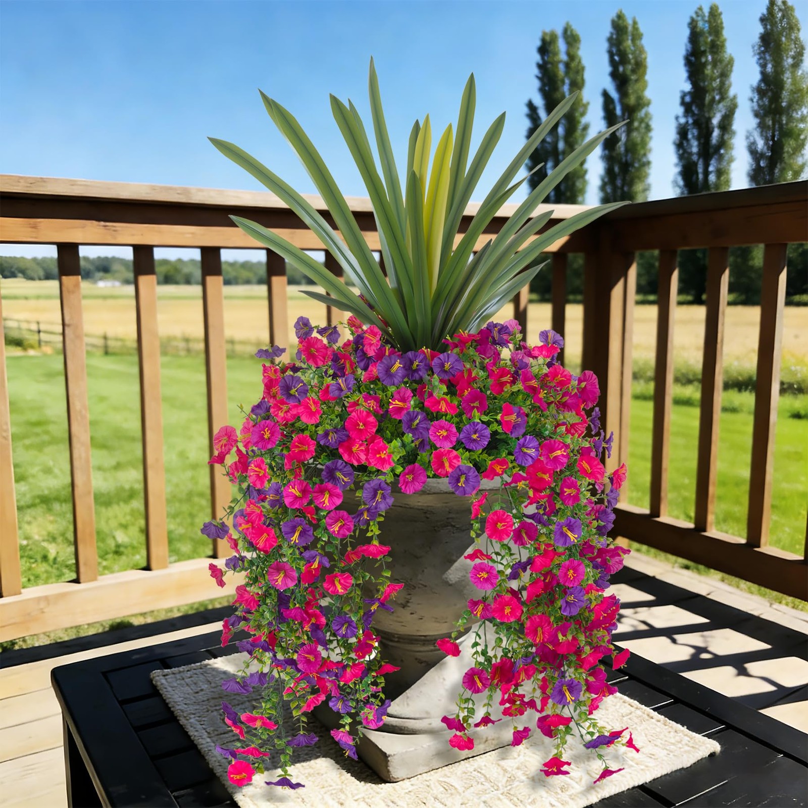 3 Bundles Fake Artificial Morning Glory Flowers for Outdoors, 1 Bundles Faux …