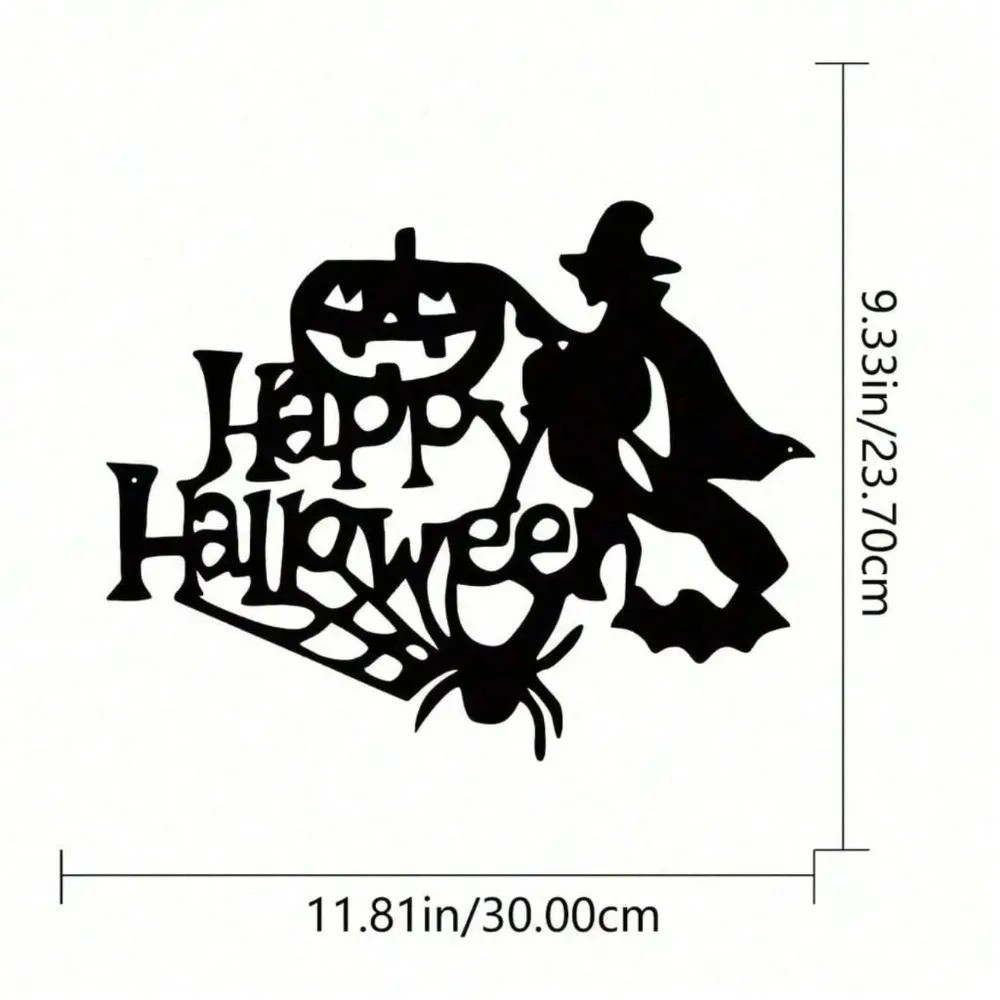 Gothic Witch Metal Wall Art Spooky Halloween Decor for Living Room Bedroom Gift