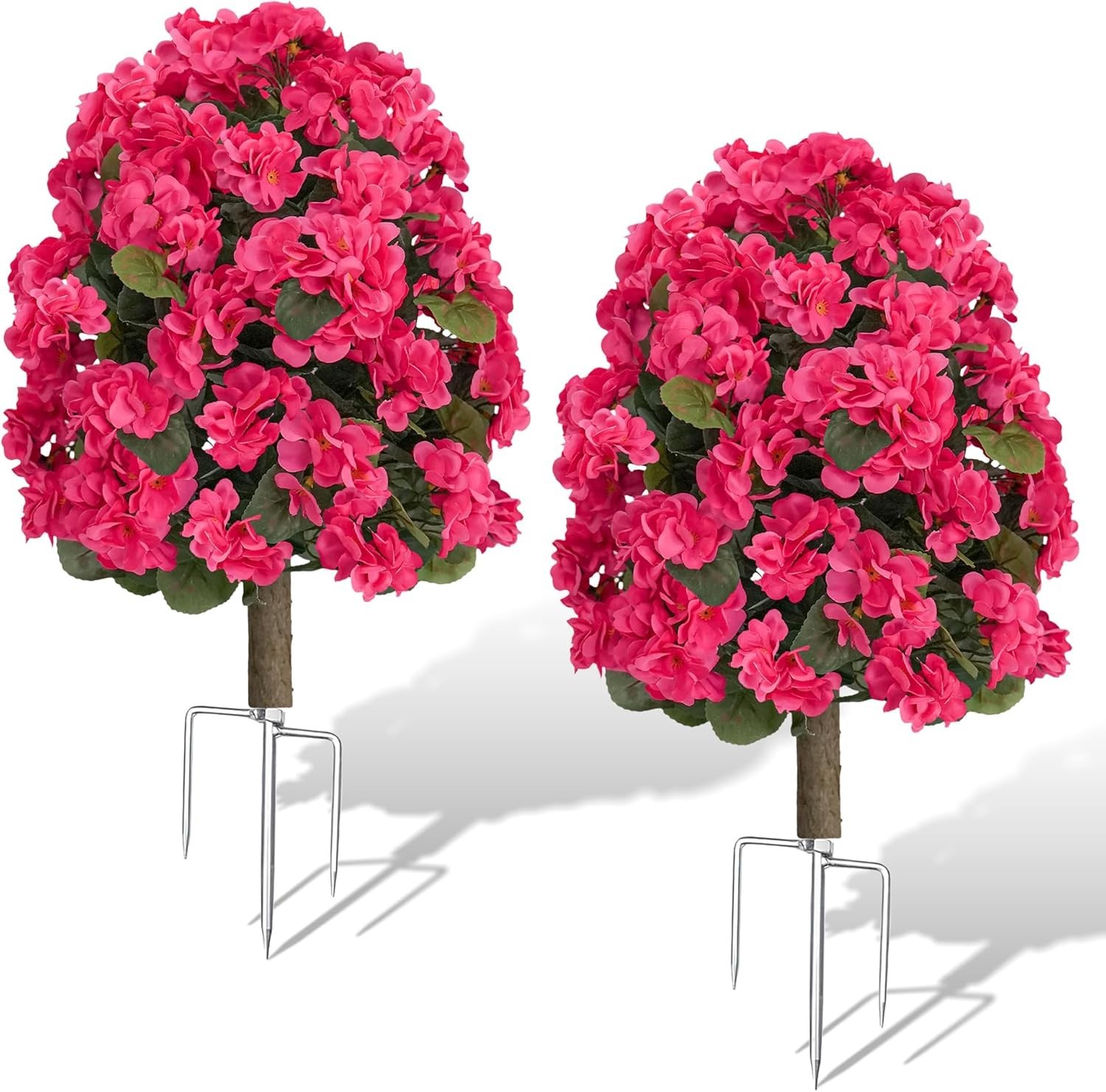 Artificial Topiary Flower Balls Outdoor Set of 2, UV Resistant Faux Outdoor P…