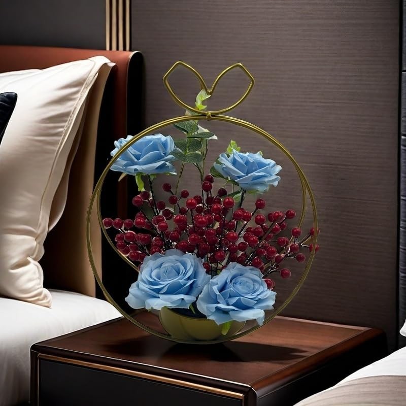 36 PCS 3.8 Inch Light Blue Artificial Silk Rose Flower Heads Fake Craft Wedding