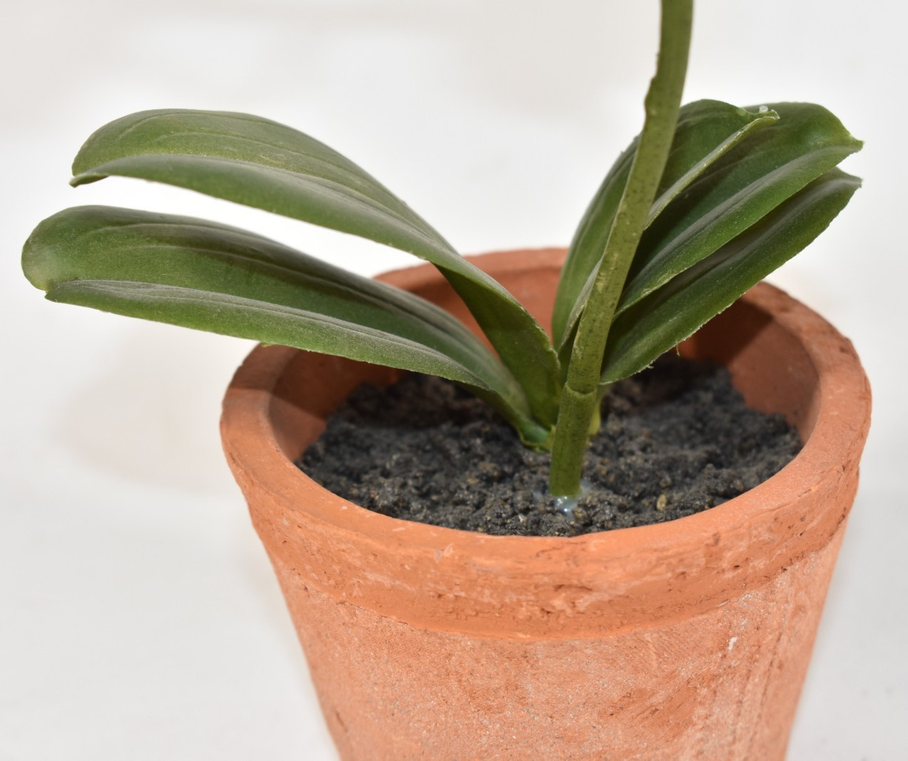 Pottery Barn Faux Flowers Potted Orchid Pot Small 9″ SAMPLE Marking on Bottom