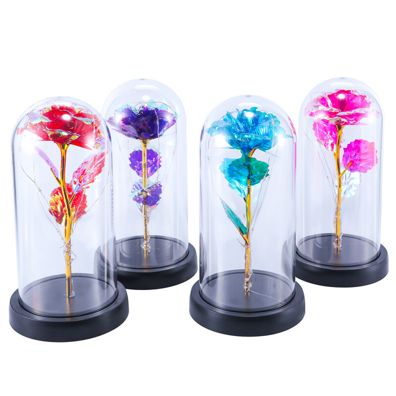 Luz LED rosa en vidrio, regalos para esposa, mujer, novia, regalo de cumpleaños