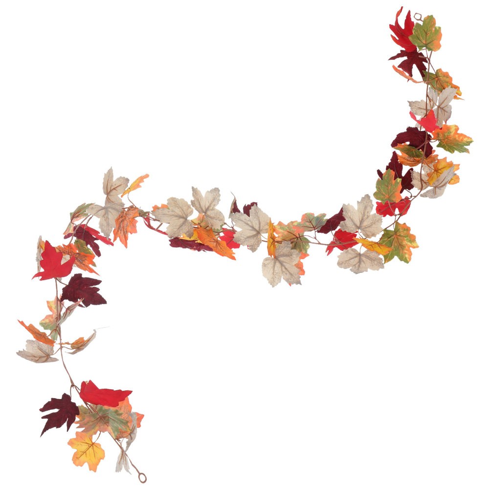 Simulated Green Plant Rattan Artificial Fall Maple Leaf Fake Leaves Autumn