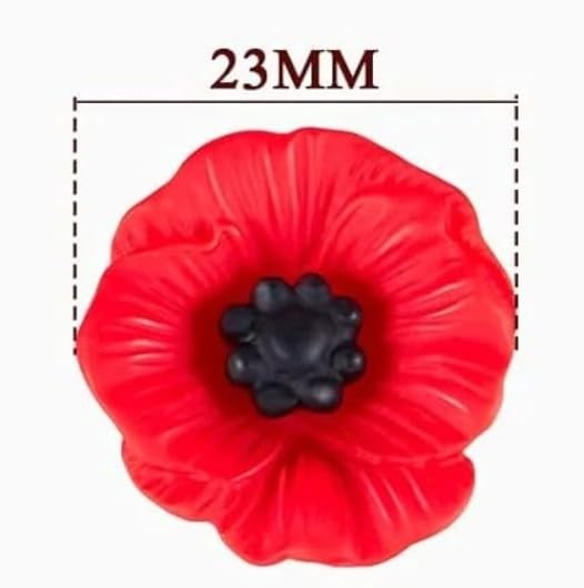 30 Pcs Red Resin Poppy Flowers Artificial Craft Poppies Charms Red Faux Flowe…