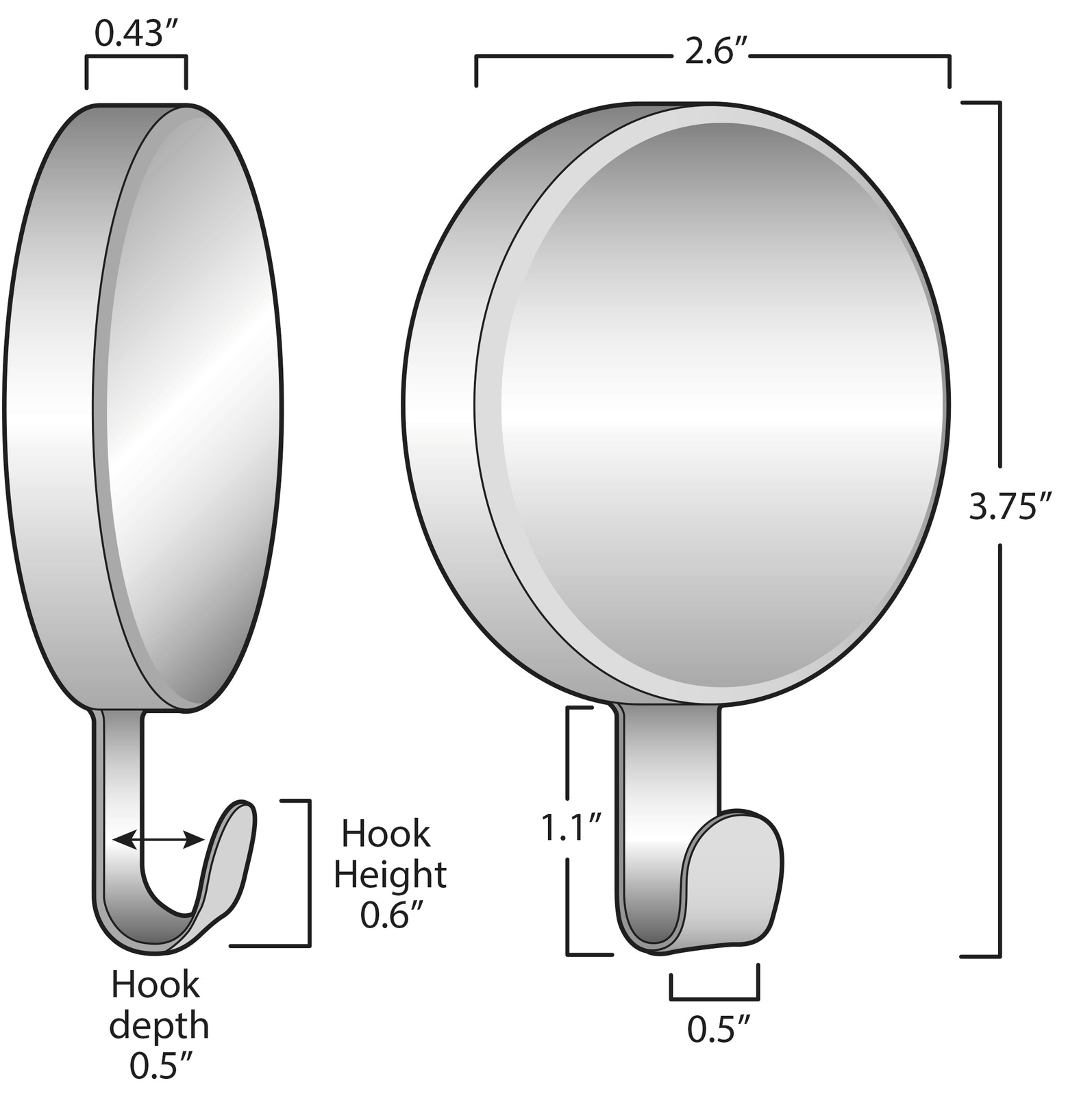 Attract® Magnetic Hanger, 1 Pack – Brushed Nickel