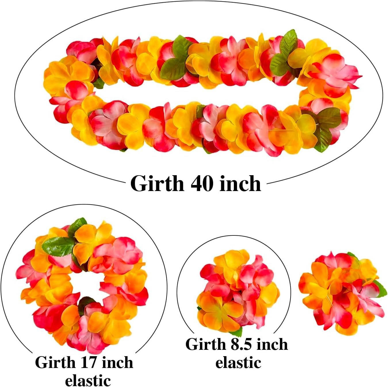 24 Bulk Hawaiian Leis for Adults: Vibrant Artificial Flower Leis for Luau Par…