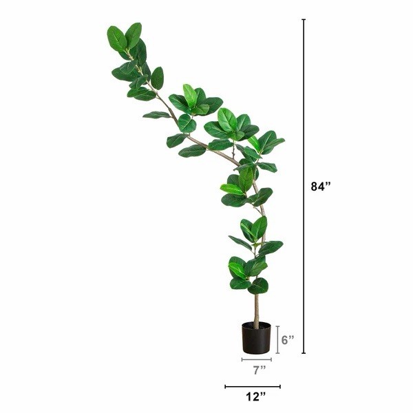 7′ Artificial Curved Trunk Audrey Ficus Tree