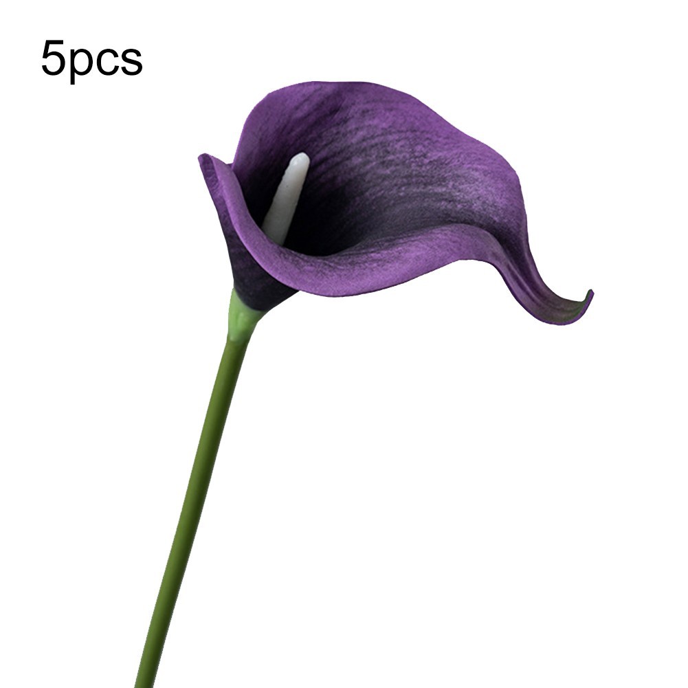 5pcs Realistic Artificial Calla Lily Bouquets for Stylish Home Accents