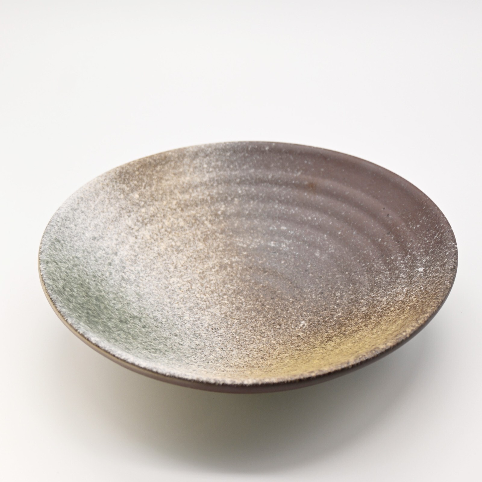 Colorful Kiln-Changing Low-footed Tripod Bowl, Japanese Ikebana Flower Arranger