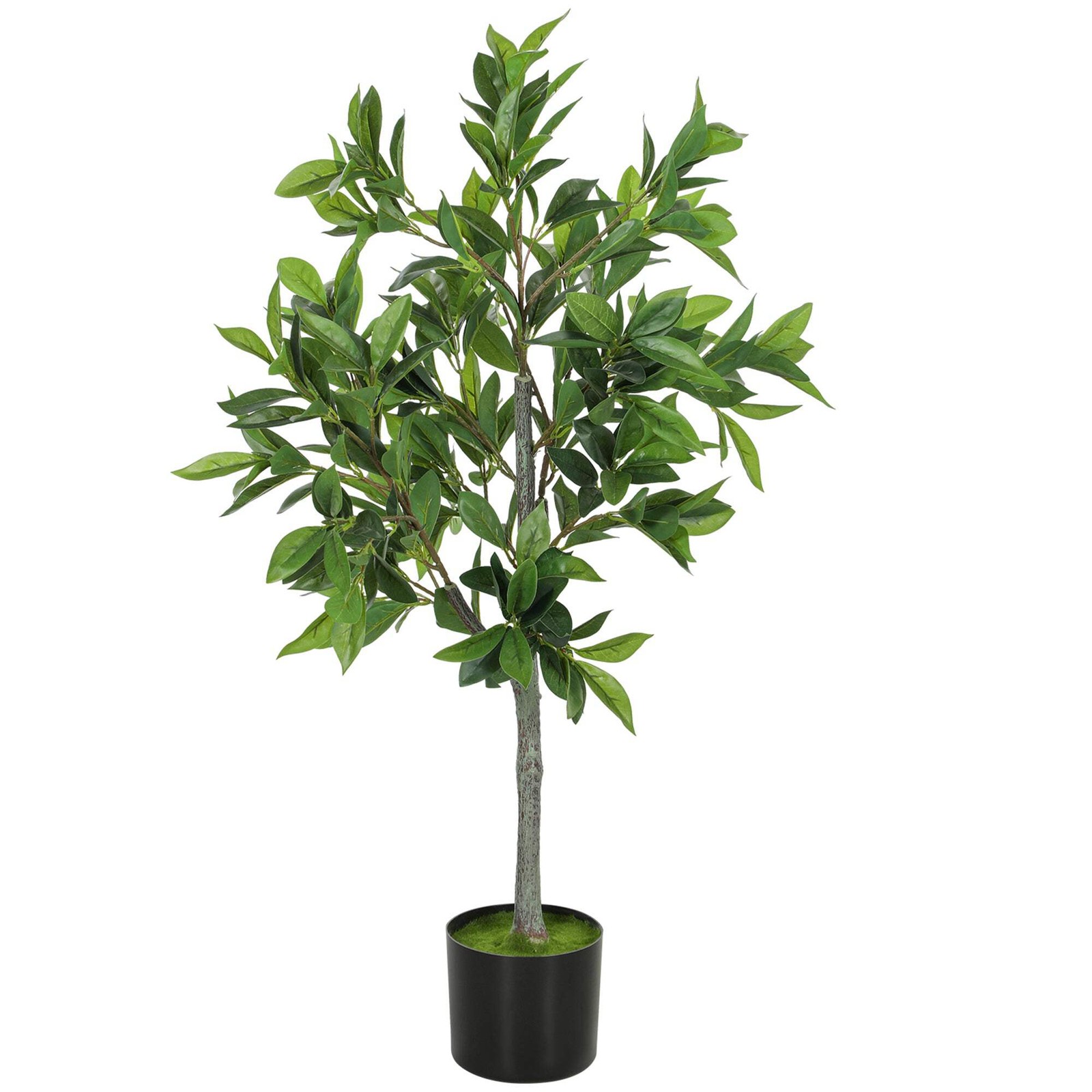 37.4″ Artificial Laurel Tree Potted Fake Plant 345 Leaves Home Office Entryway D