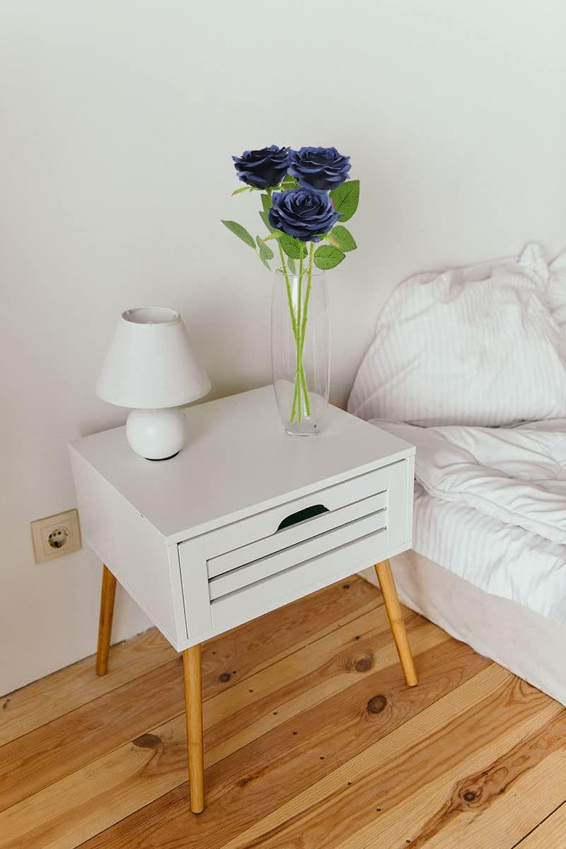 Artificial Rose Flower Navy Blue Flowers Navy Blue Roses Silk Flowers 12 pcs wit