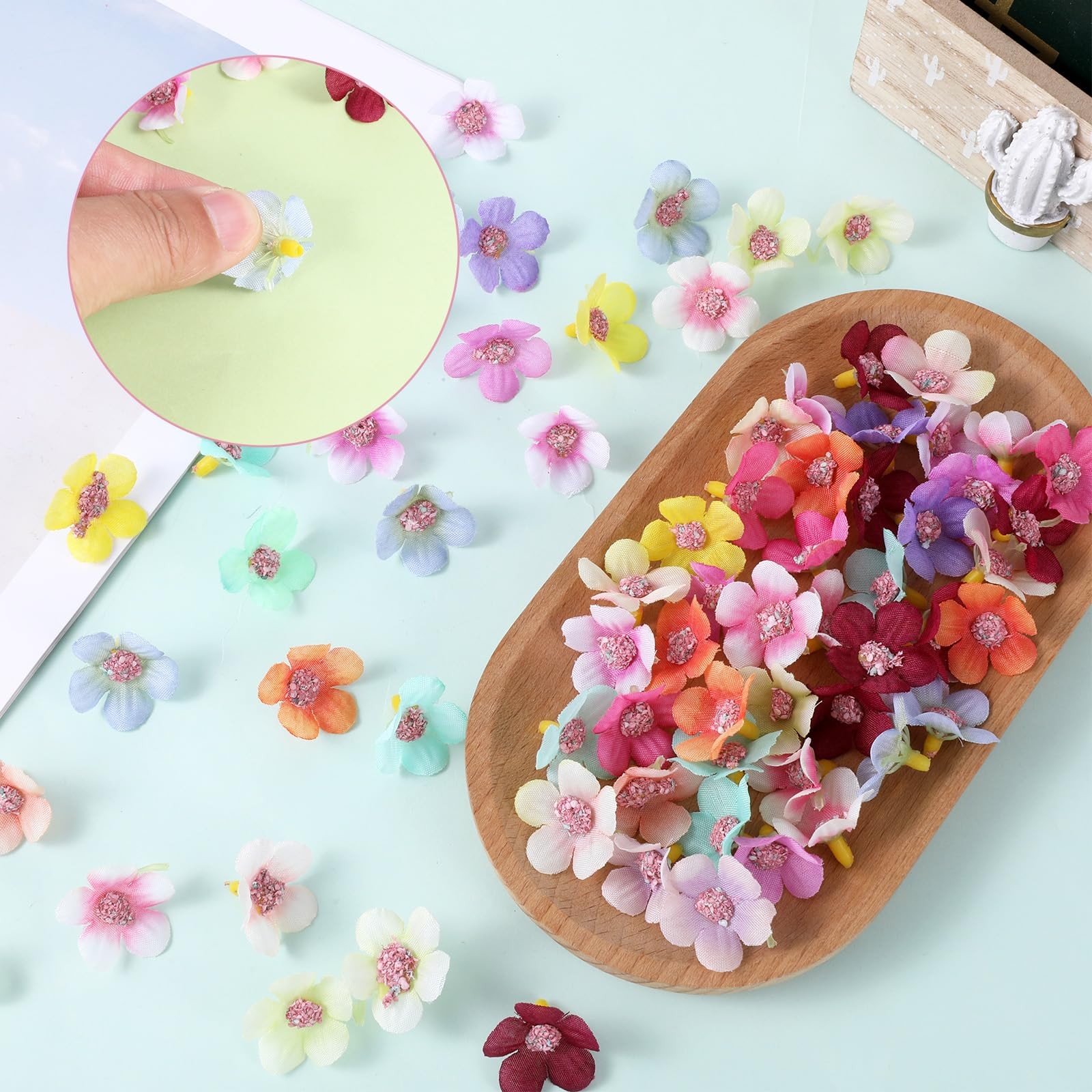 120PCS Small Fake Flowers for Crafts Mini Faux Flower Heads Multicolor Small …