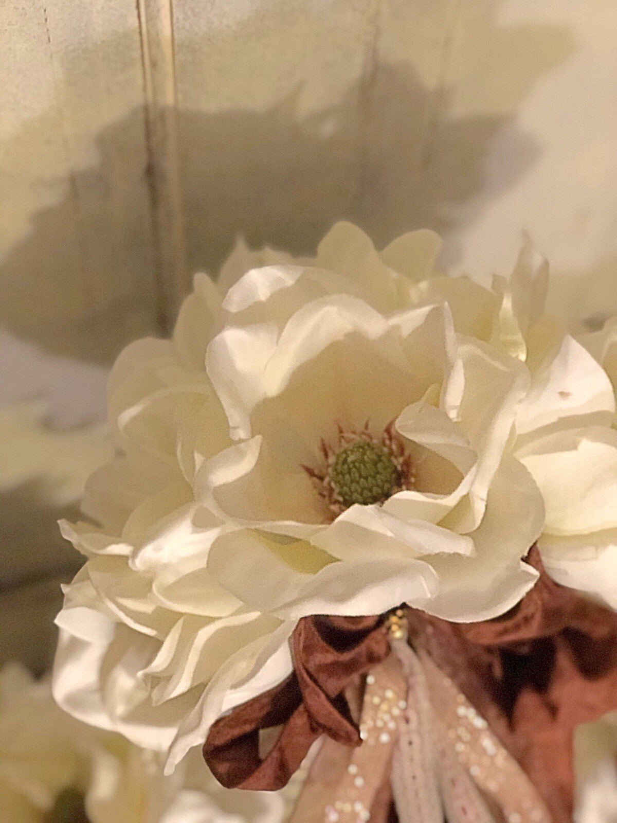 Vintage Magnolia Wedding Bouquet Set 5pc