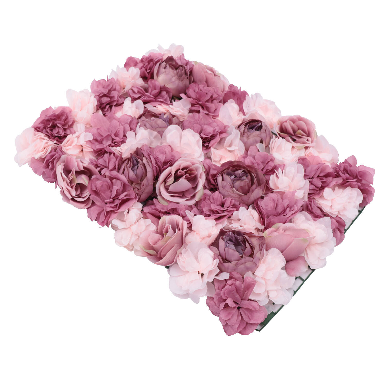 6Pcs 24*16in Artificial Flower Wall Panels Pink Mauve Silk Rose Backdrop Decor