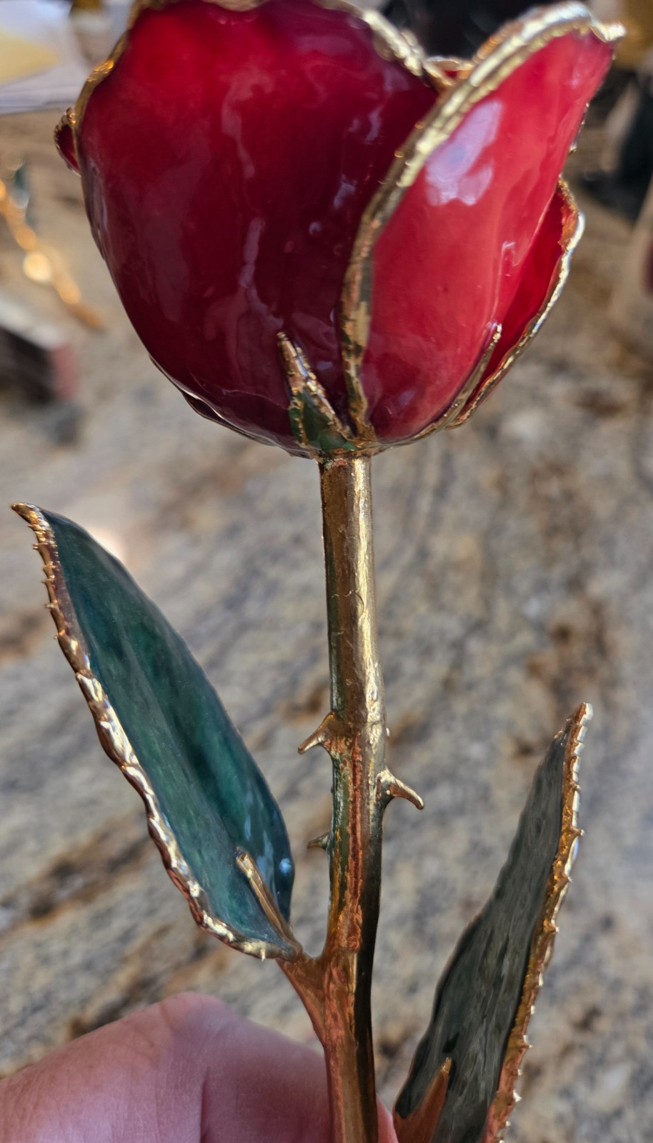 24K ROSE CO Real Forever Rose 11″ Everlasting Gift of Love – Red Only￼