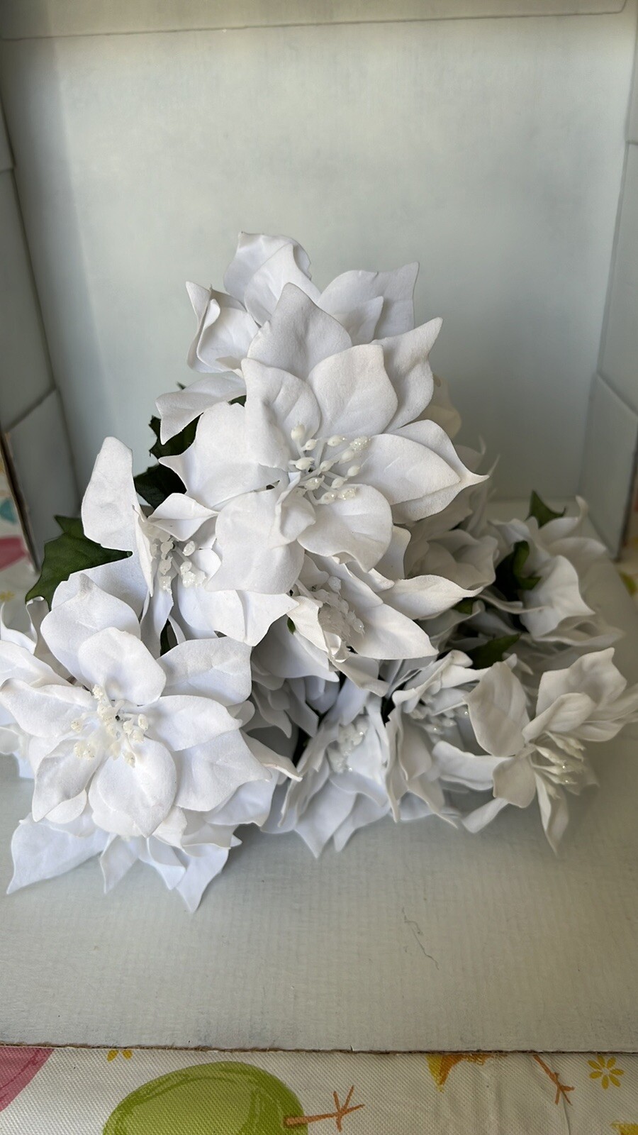 flowers, artificial flowers for decoration, White, Approximately 12” tall, 3